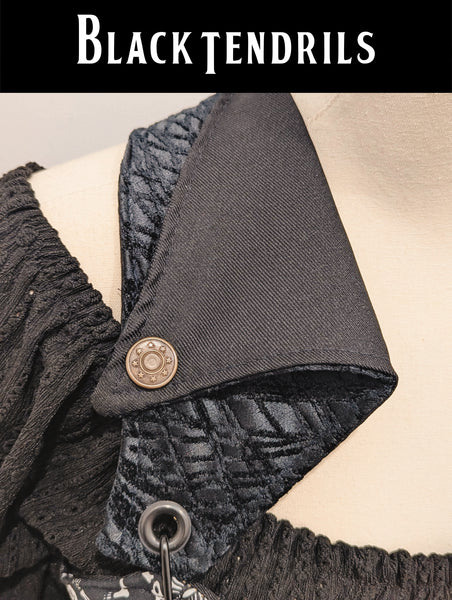 40. Detachable Voyager Fold Over Collar Straps *Various Black Fabric Options* - The Parlay and Promenade Collection