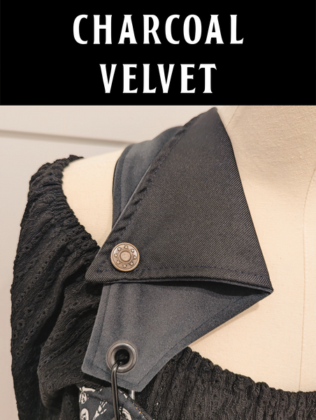 40. Detachable Voyager Fold Over Collar Straps *Various Black Fabric Options* - The Parlay and Promenade Collection