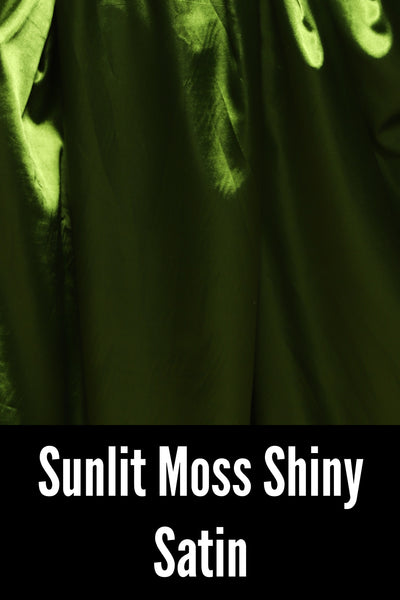 03. Classic Blouse w/waterfall in Sunlit Moss Shiny Satin - The Hoedown Throwdown Collection