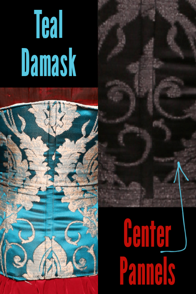 Petite Buccaneer Overbust Corset in Teal Damask - Friday Surprise!