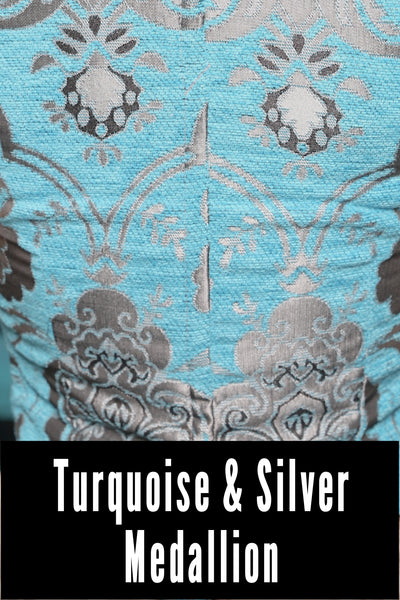 Artemis Underbust Corset in Turquoise & Silver Medallion - FriYAY Restock