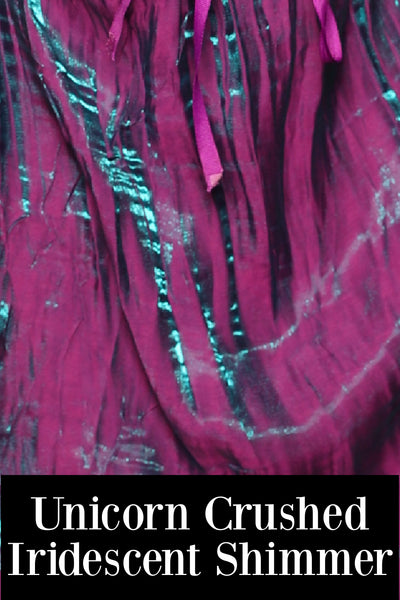 Restock! Classic Blouse w/Waterfall Sleeves in Unicorn Crushed Iridescent Shimmer - THE HEXES, HEMS & HYSTERIA COLLECTION
