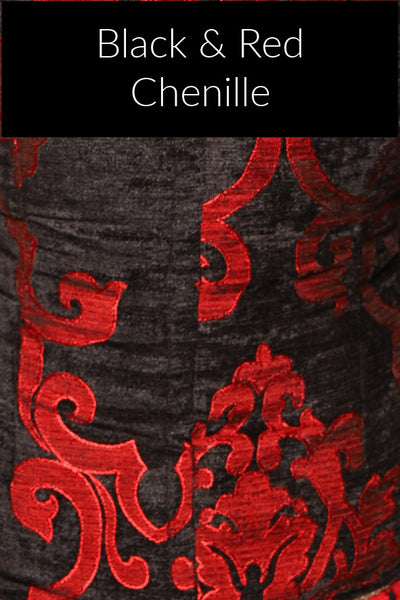 *2 Color Variants!* Cropped Courtier in Crimson & Black Medallion/ Black & Red Grace Chenille - "Crows & Cardinal Collection"