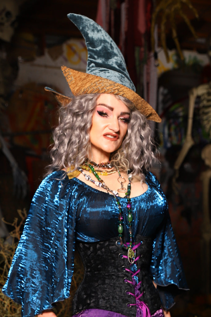 Spiky Witch Hat in Canon Beach Velvet - The Prismatic Potion Collection