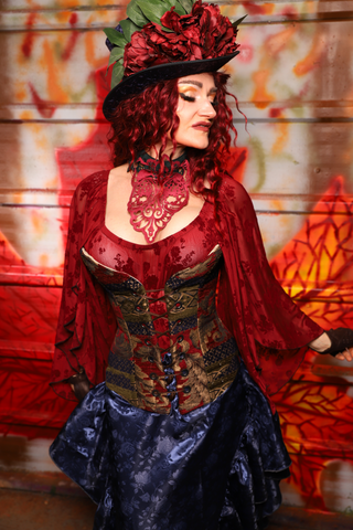 30. Crossfire Overbust *Base Corset ONLY* in Enchanted Border Tapestry - The Sensual Solstice Collection