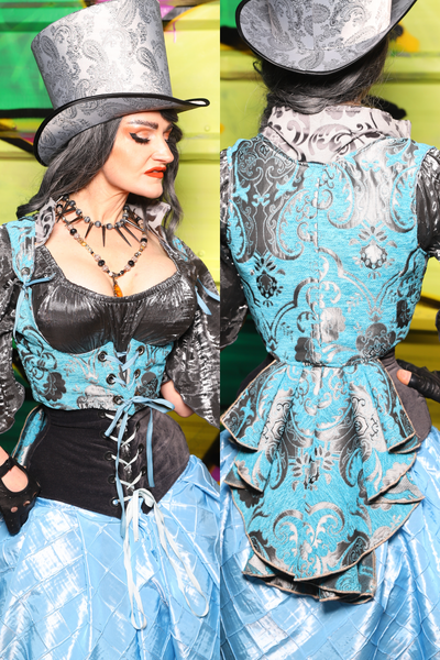 Cropped Vixen w/Wren Tail in Turquoise and Silver Medallion - The Wrenfaire Collection