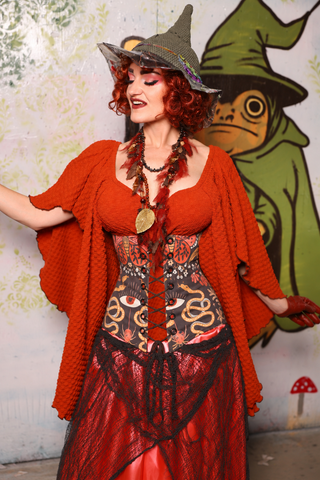 Wench Corset in Hearthwitch w/ Omens & Oddities Front Panels- Spooky Saturday Part 3