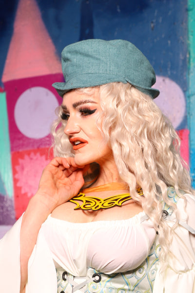 Garrison Hat in Lagoon Spell Upholstery - The World of Laughter and Hopes Collection