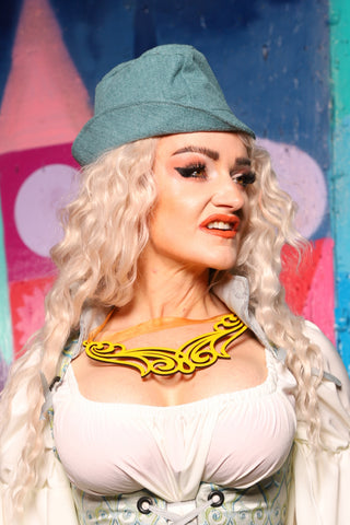 Garrison Hat in Lagoon Spell Upholstery - The World of Laughter and Hopes Collection