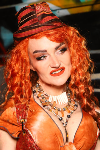 Garrison Hat w/Brim in Rust & Rum Stripe - The "Ensembled in Embers" Collection