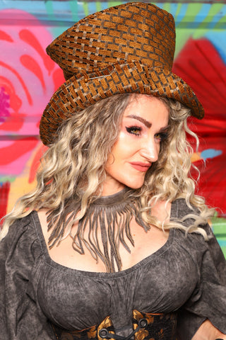Mad Hatter Hat in Beaver Basketweave - Day 7 of 22 Days of Damsel