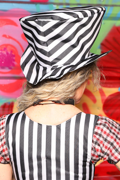 Mad Hatter Hat in Black & White Stripe Canvas - Day 6 of 22 Days of Damsel