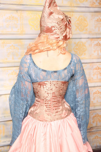 Petite Wench Underbust in Pearl Pink Damask - Surprise Sale!