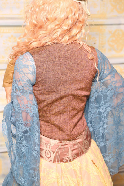 Cropped Courtier Corset in Rustic Pink Upholstery *PLEASE order by BUST Measurement, NOT waist!* - Surprise Sale!