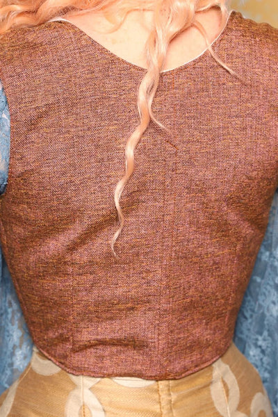 Cropped Courtier Corset in Rustic Pink Upholstery *PLEASE order by BUST Measurement, NOT waist!* - Surprise Sale!