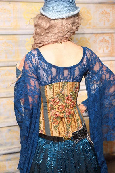 Petite Wench Underbust Corset in Floral Wall Paper - Surprise Sale!