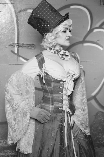 Maiden Bodice Corset in Pearl Pink Damask - Surprise Sale!