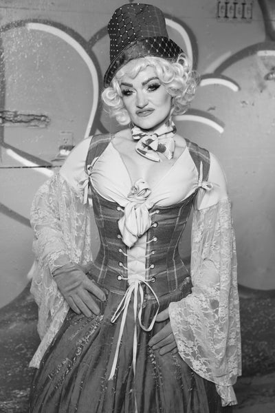 Maiden Bodice Corset in Pearl Pink Damask - Surprise Sale!