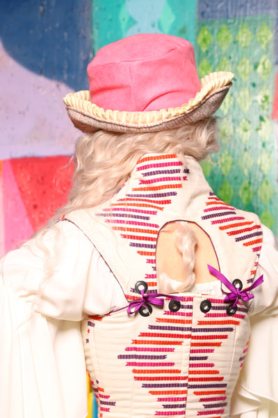 Split Cowboy Hat in Bubble Gum Velvet - The World of Laughter and Hopes Collection