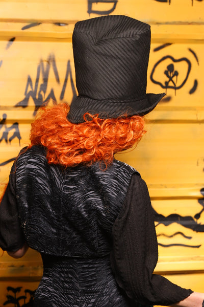 Regency Top Hat in Black Corded Upholstry - The Parlay and Promenade Collection