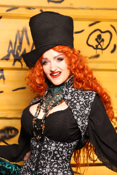 Regency Top Hat in Black Corded Upholstry - The Parlay and Promenade Collection