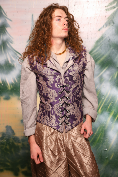 Flynn Vest in Royalty Damask - THE HEXES, HEMS & HYSTERIA COLLECTION