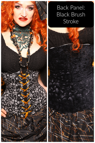 42. Wench in Black Brush Strokes w/Front Panels in Dancing Skeleton - The Parlay and Promenade Collection